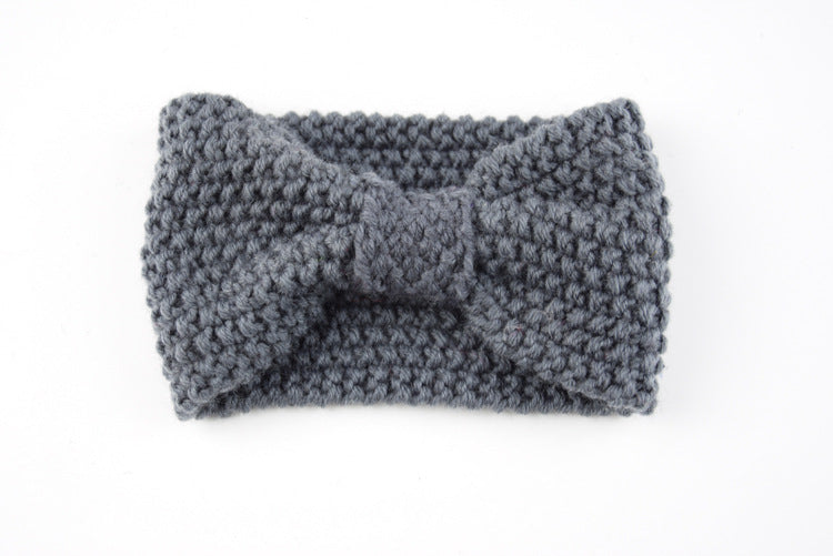 Seed Stitch Knot Bow Headband - 17darkgray