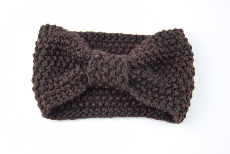 Seed Stitch Knot Bow Headband - 22Coffee