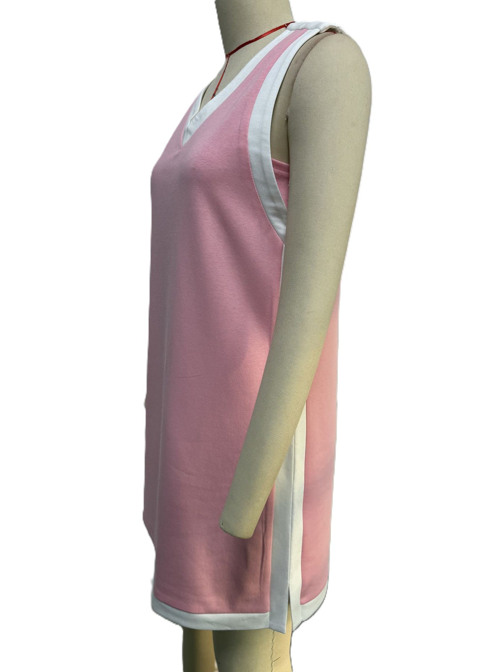 Contrast Trim Sleeveless Shift Mini Dress - Pink - 1