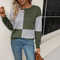 Quilted Texture Checkerboard Sweatshirt - Green