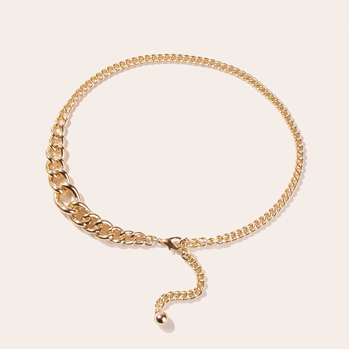 Graduated Link Gold Tone Chain Belt - Gold