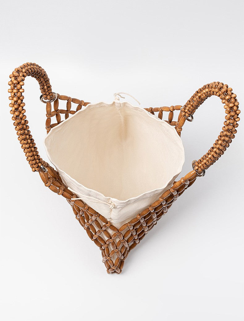 Woven Bead Net Tote With Drawstring Pouch - view 4
