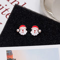 Festive Motif Mini Stud Earring Set - Santa