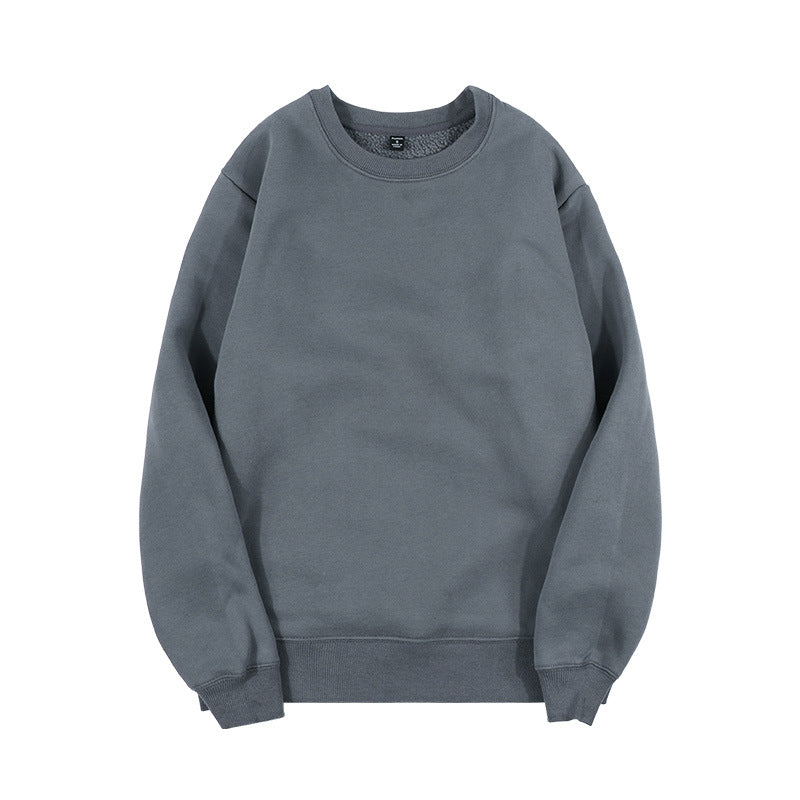 Fleece Lined Drop Shoulder Crewneck Sweatshirt - Haze
