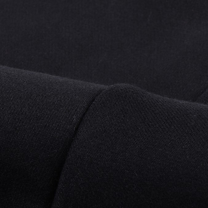 Fleece Lined Drop Shoulder Crewneck Sweatshirt - black - 3