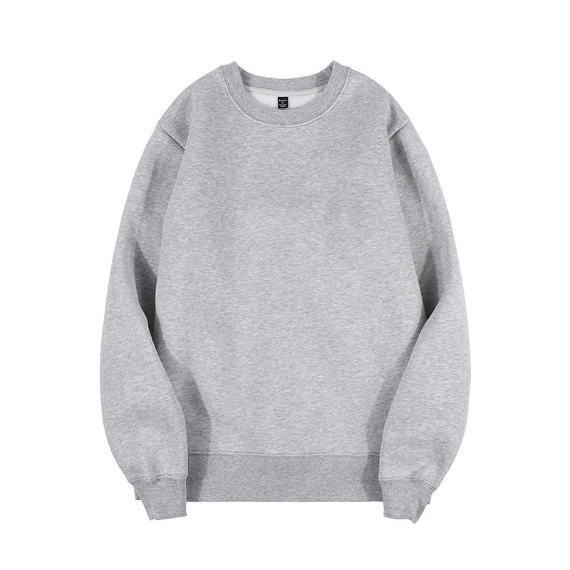 Fleece Lined Drop Shoulder Crewneck Sweatshirt - grey