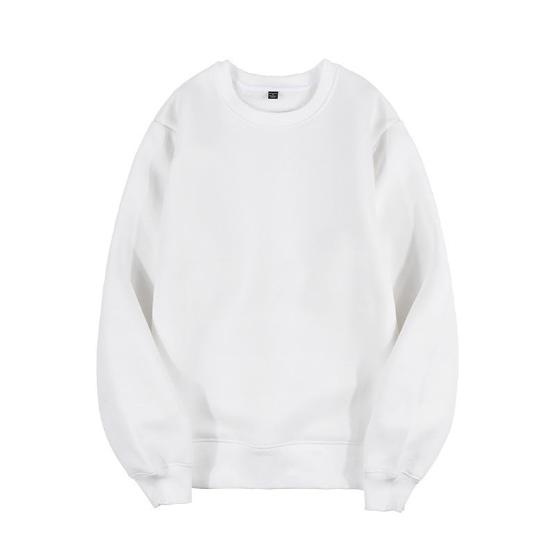 Fleece Lined Drop Shoulder Crewneck Sweatshirt - white - 1
