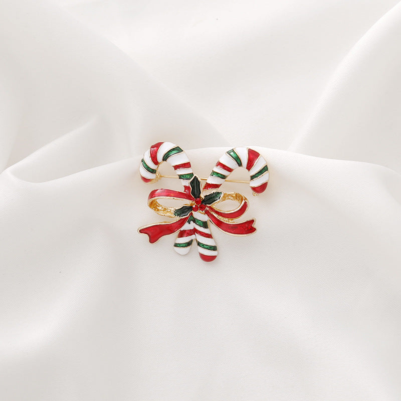 Cartoon Festive Enamel Pin Brooch - Cane