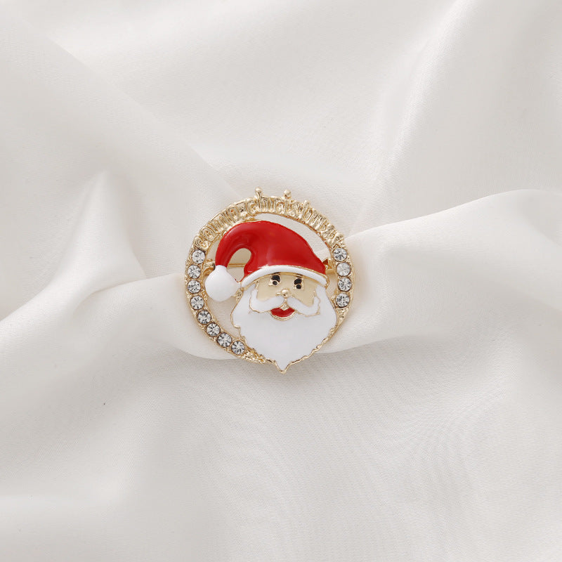 Cartoon Festive Enamel Pin Brooch - Santa