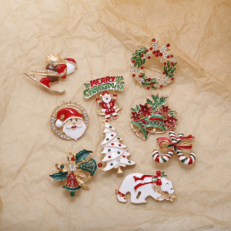 Cartoon Festive Enamel Pin Brooch - Santa - 2