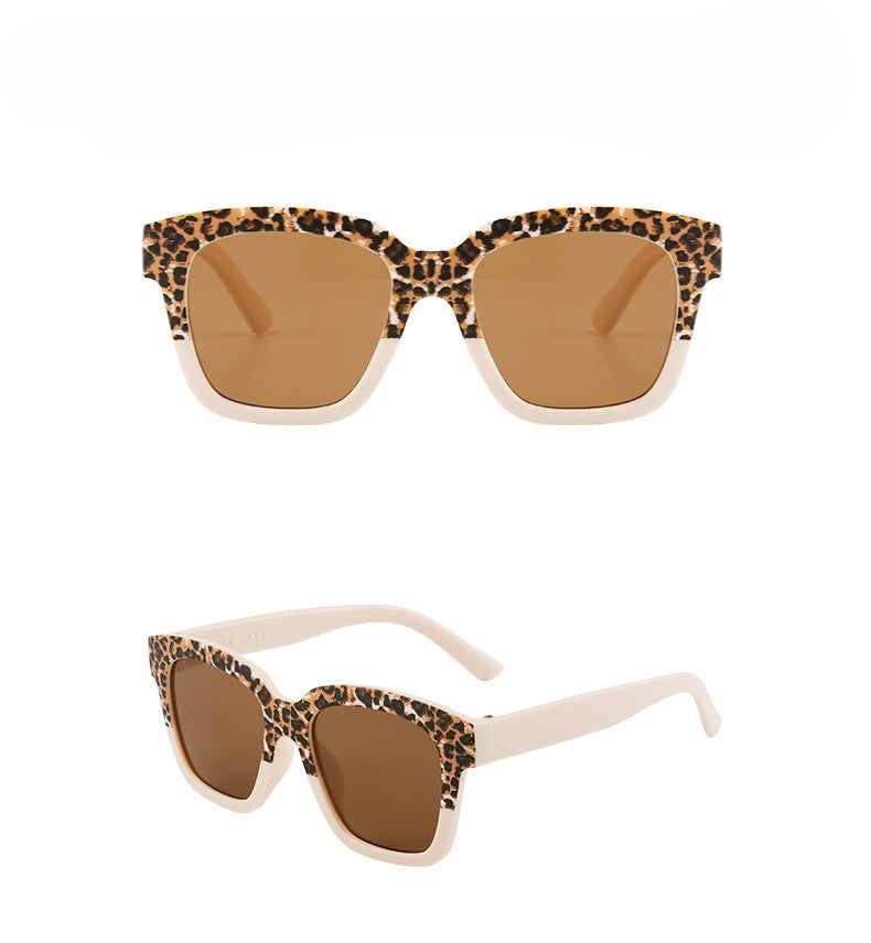Kids Leopard Print Square Frame Sunglasses