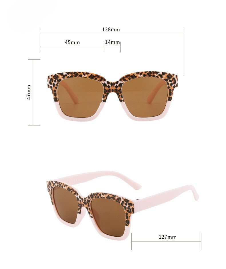 Kids Leopard Print Square Frame Sunglasses - view 1