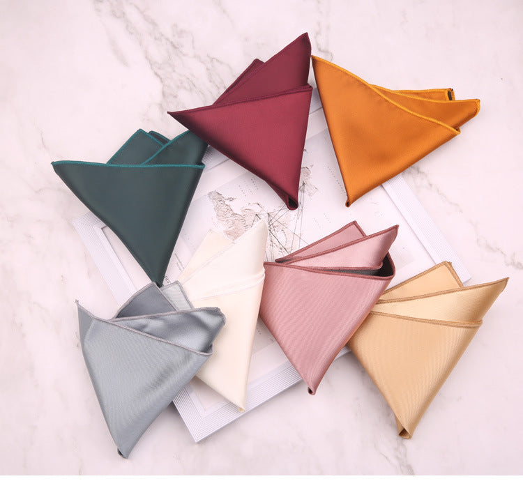 Solid Satin Pocket Square for Suits