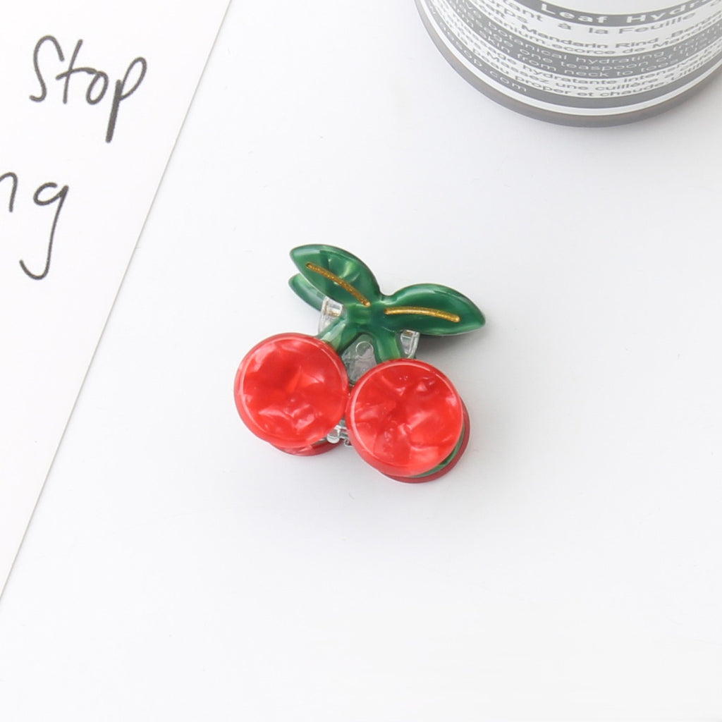 Mini Fruit Shaped Acetate Hair Clip - Cherry