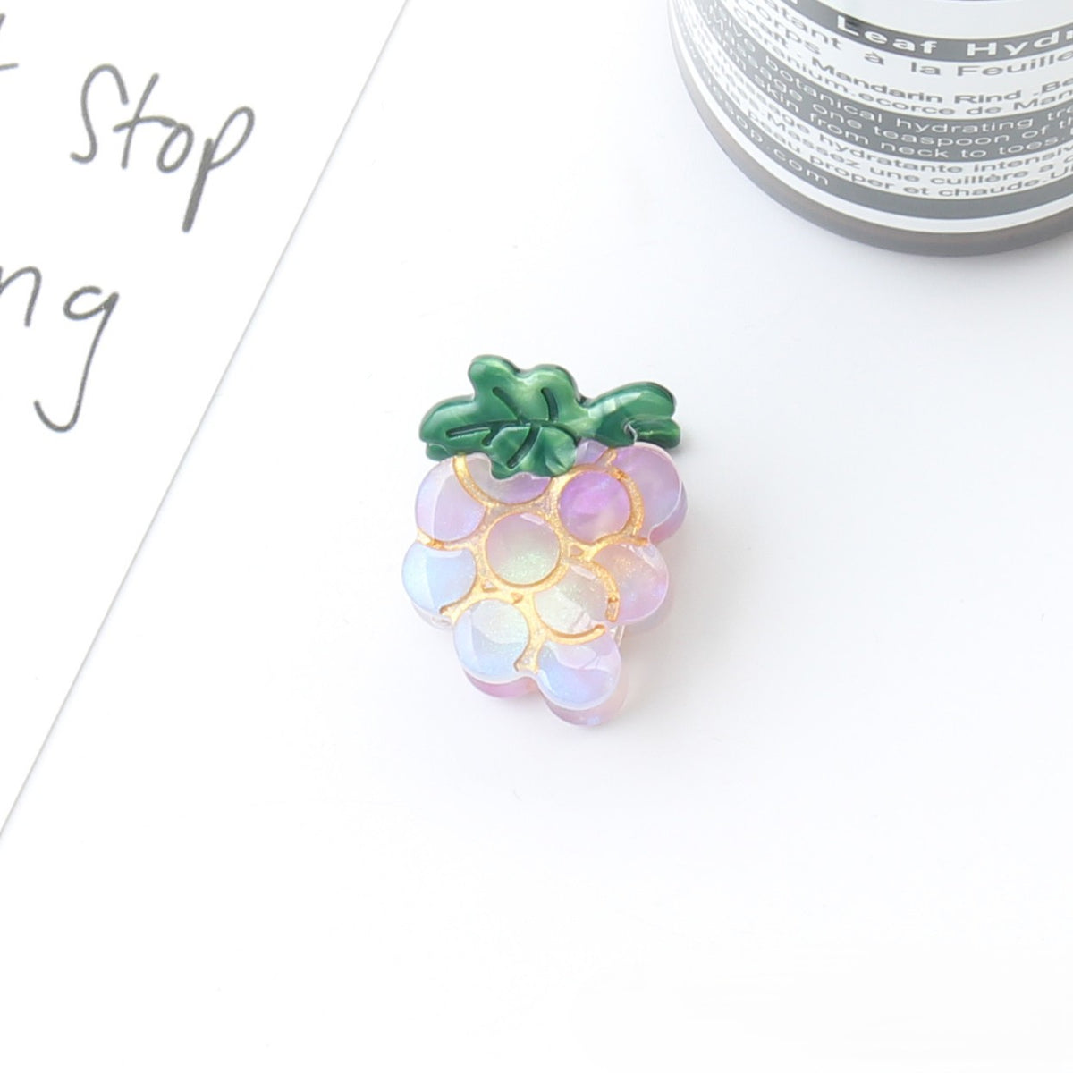 Mini Fruit Shaped Acetate Hair Clip - Grape