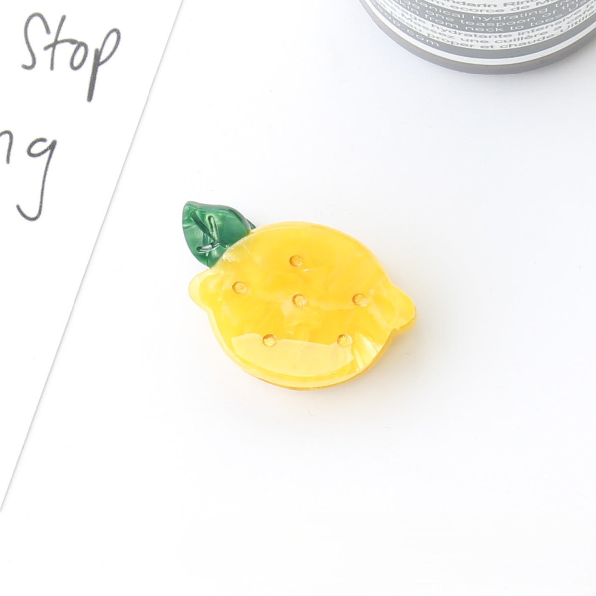 Mini Fruit Shaped Acetate Hair Clip - Lemon