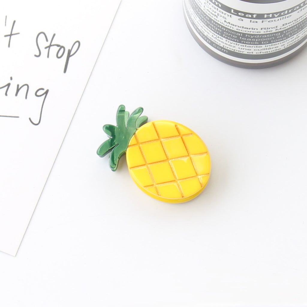 Mini Fruit Shaped Acetate Hair Clip - Pineapple