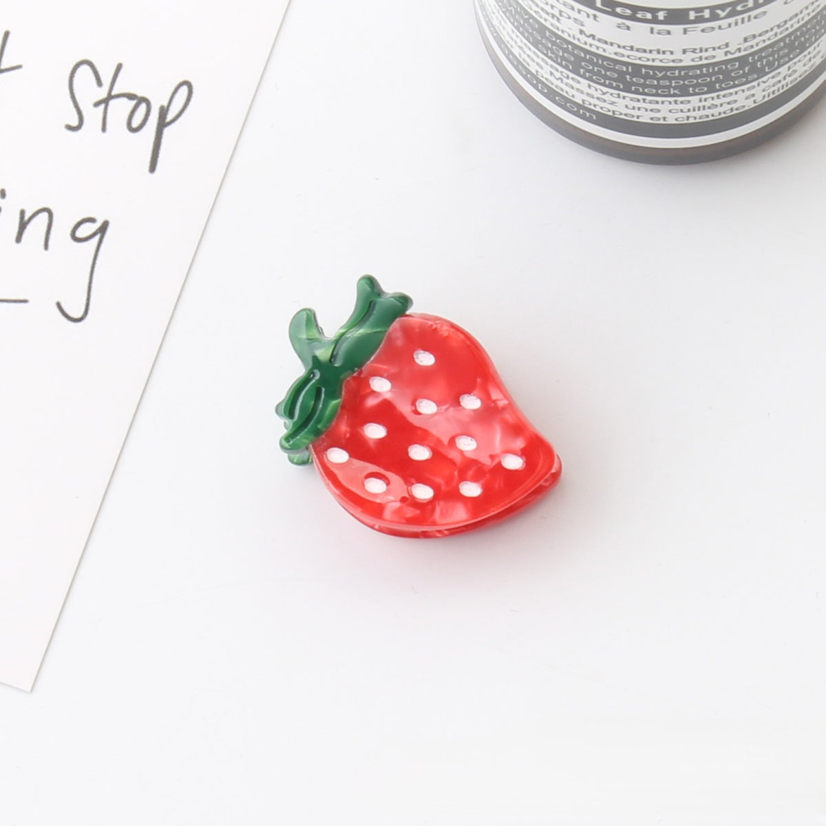 Mini Fruit Shaped Acetate Hair Clip - Strawberry