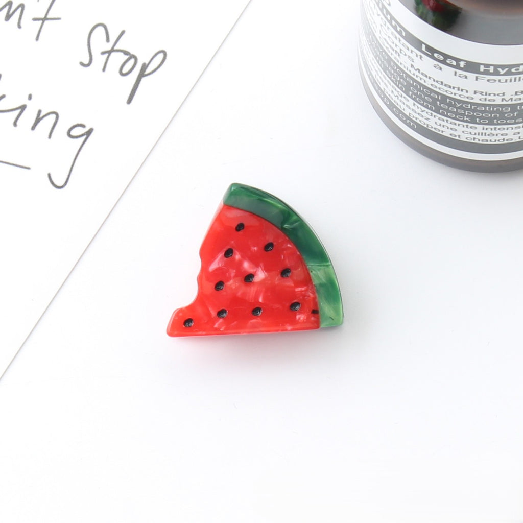 Mini Fruit Shaped Acetate Hair Clip - Watermelon