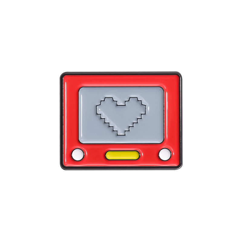 Pixel Heart Retro Game Console Enamel Pin - Color - 1