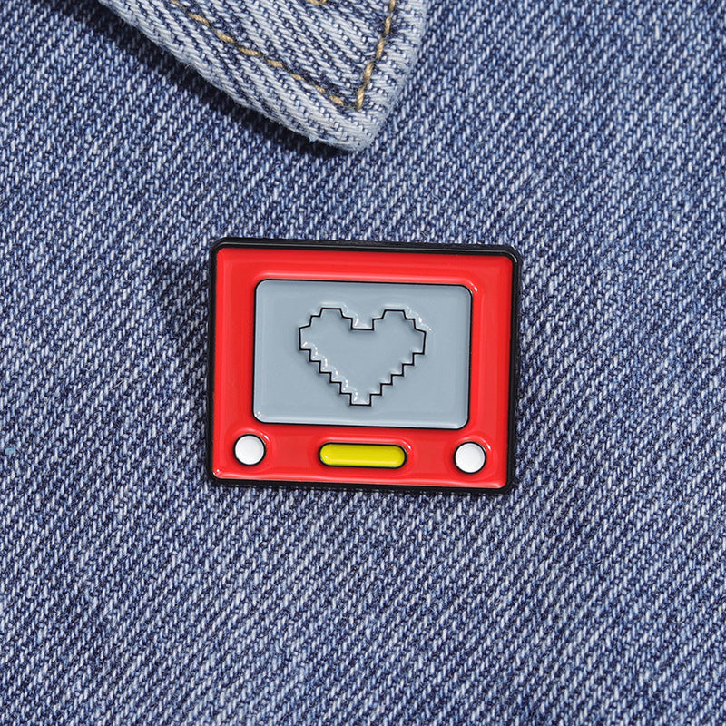 Pixel Heart Retro Game Console Enamel Pin - Color - 2
