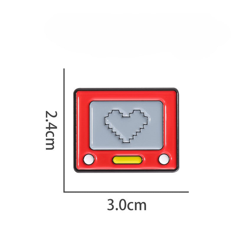 Pixel Heart Retro Game Console Enamel Pin - Color - 5