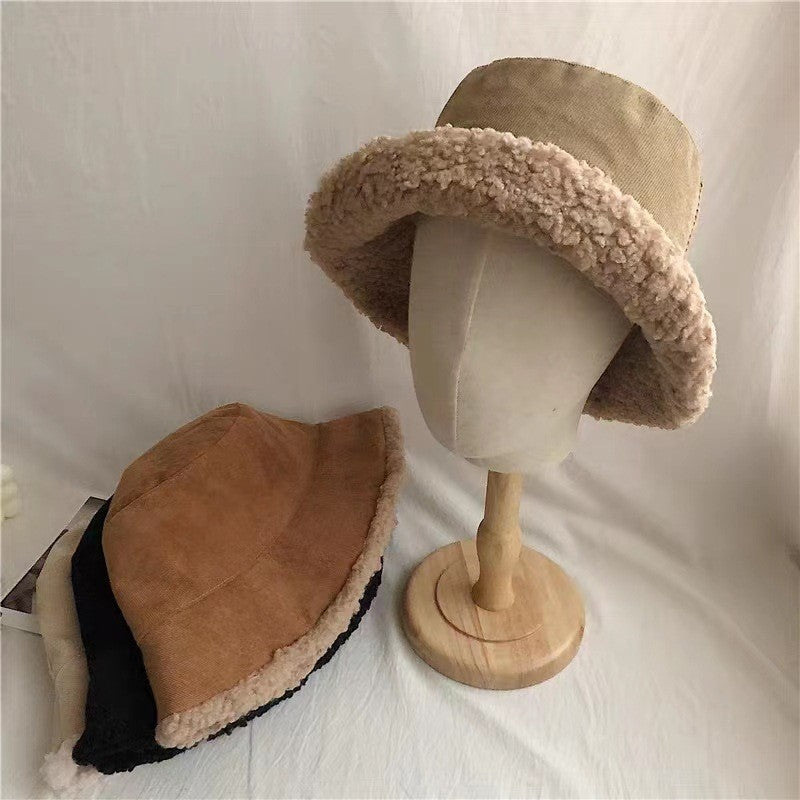 Reversible Corduroy Sherpa Bucket Hat