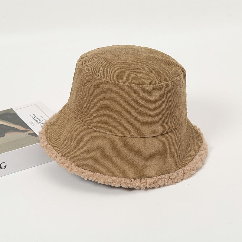 Reversible Corduroy Sherpa Bucket Hat