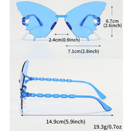 Butterfly Wing Rimless Party Sunglasses - view 1