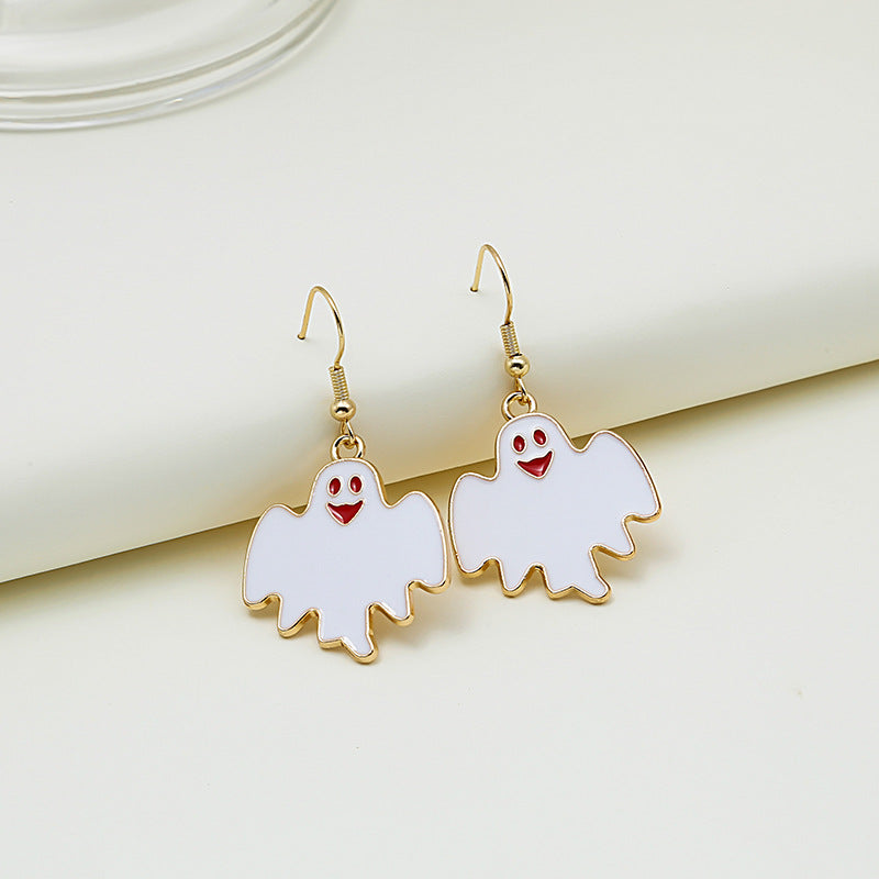 Enamel Halloween Motif Hook Earrings - NO-1