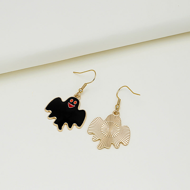 Enamel Halloween Motif Hook Earrings - NO-2 - 1