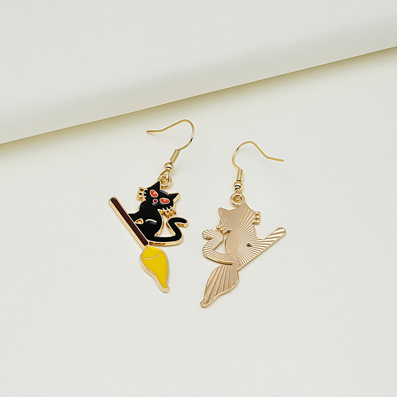 Enamel Halloween Motif Hook Earrings - NO-3 - 1