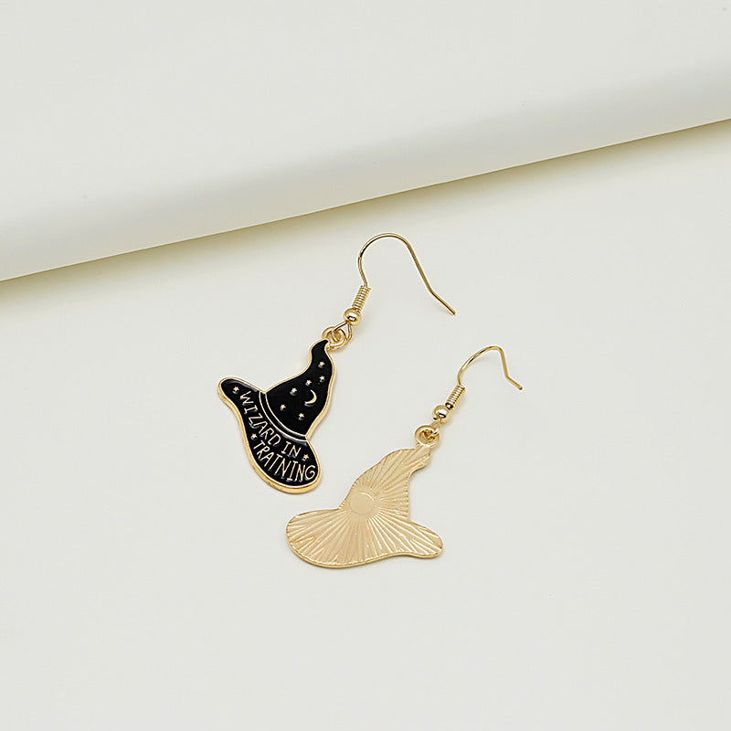 Enamel Halloween Motif Hook Earrings - NO-5 - 1