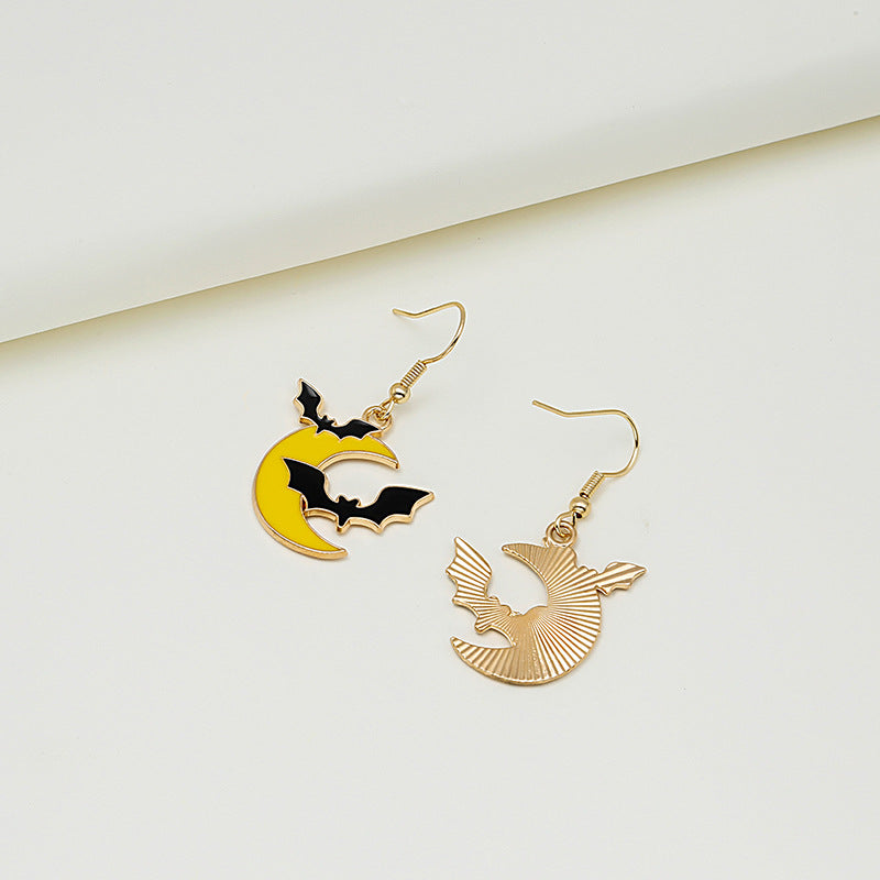 Enamel Halloween Motif Hook Earrings - NO-6 - 1