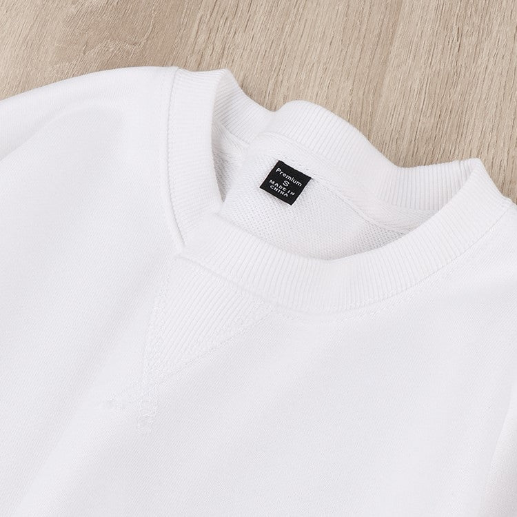 Everyday Cotton Crewneck Pullover Sweatshirt - white - 1