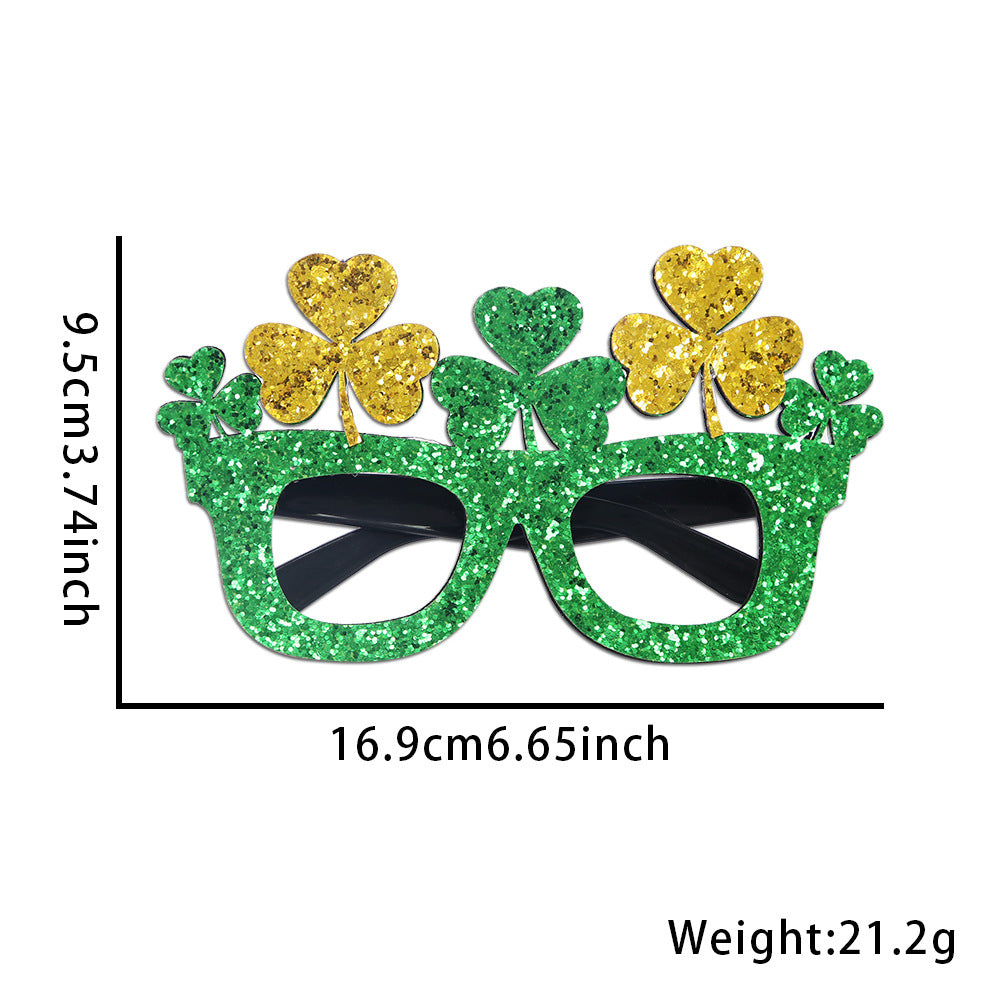 Shamrock Glitter Novelty Party Eyeglasses - C1