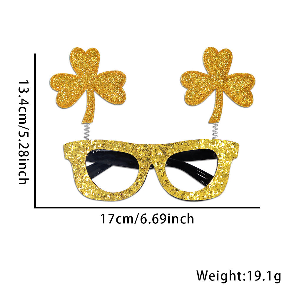 Shamrock Glitter Novelty Party Eyeglasses - C2