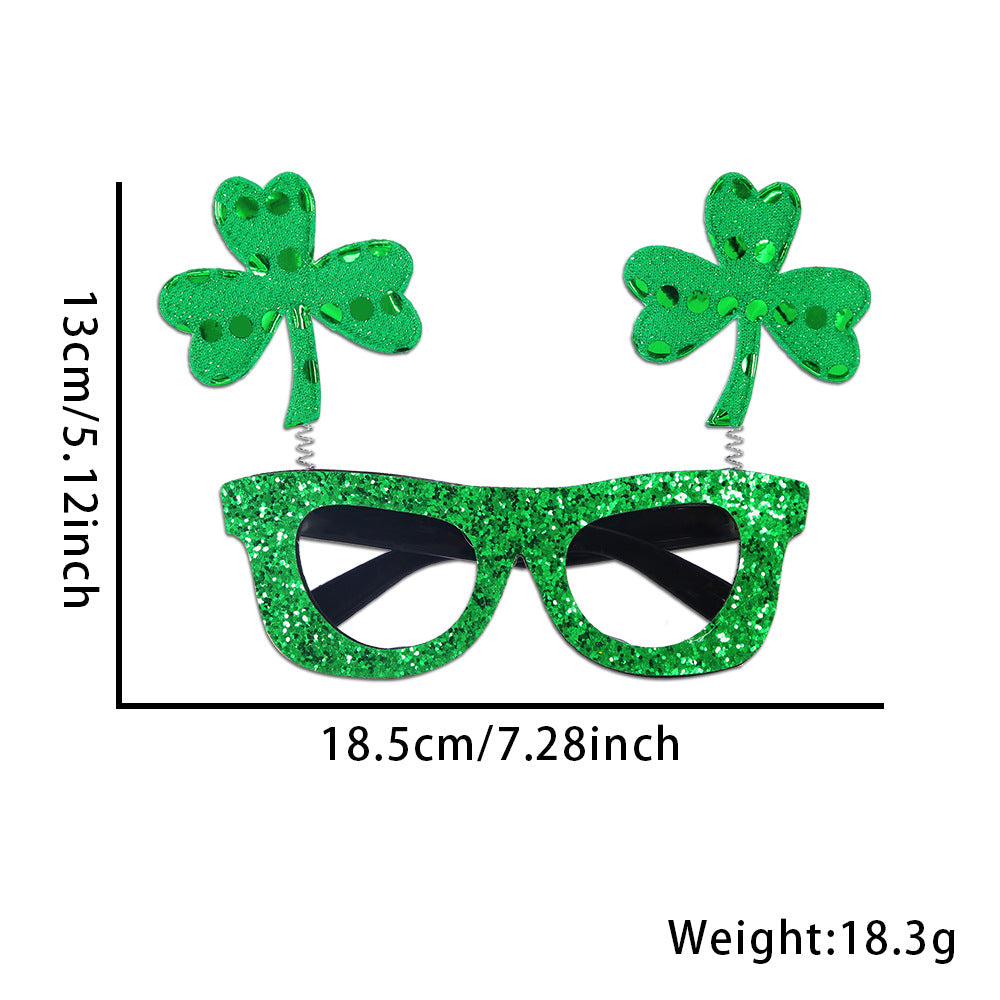 Shamrock Glitter Novelty Party Eyeglasses - C3