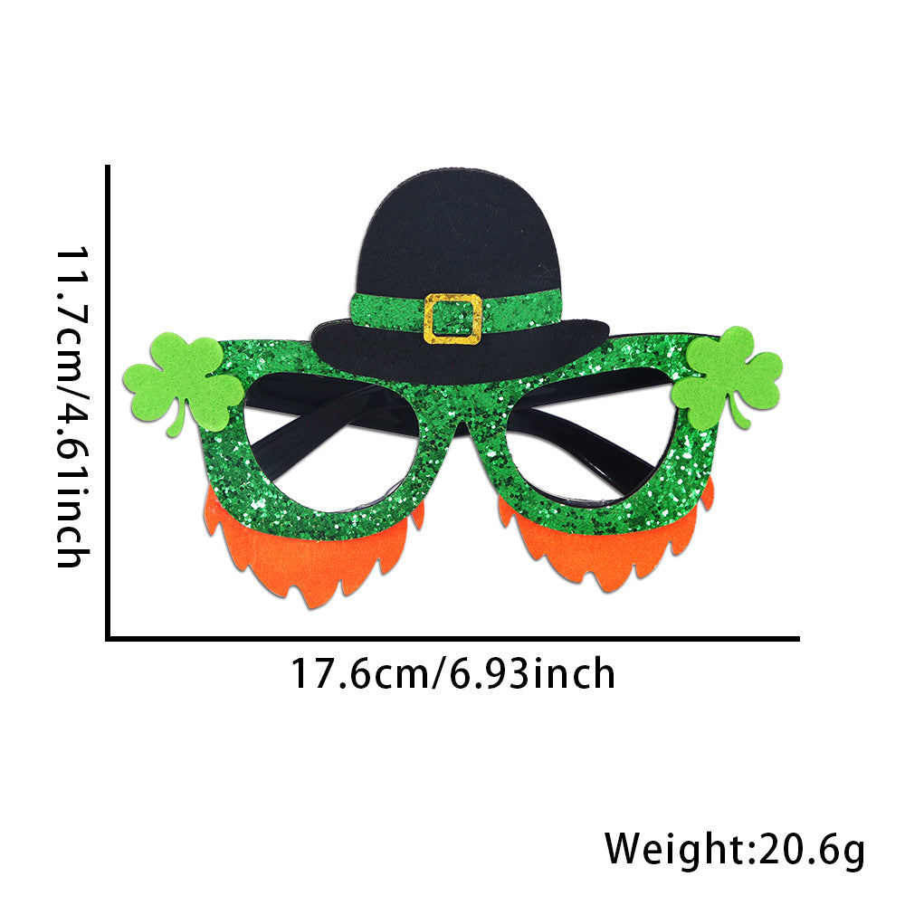 Shamrock Glitter Novelty Party Eyeglasses - C4