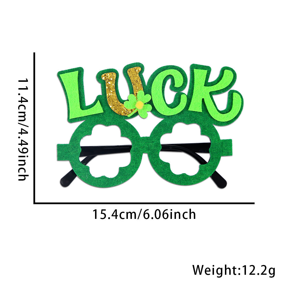 Shamrock Glitter Novelty Party Eyeglasses - C5