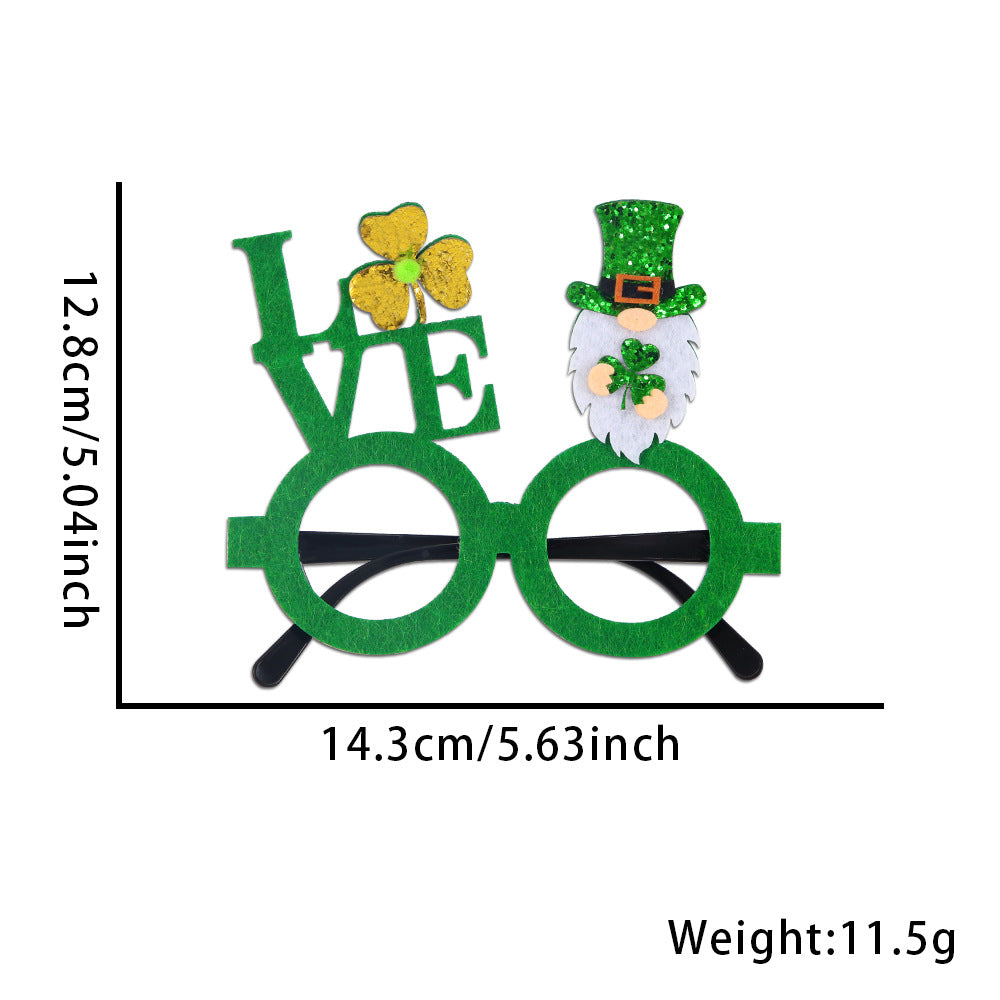 Shamrock Glitter Novelty Party Eyeglasses - C6