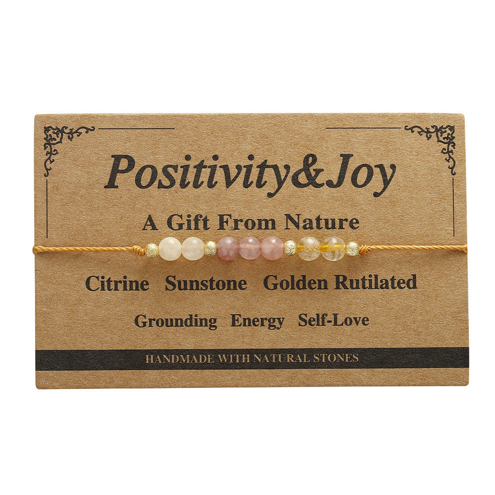 Natural Stone Intention Cord Bracelet - NO_01