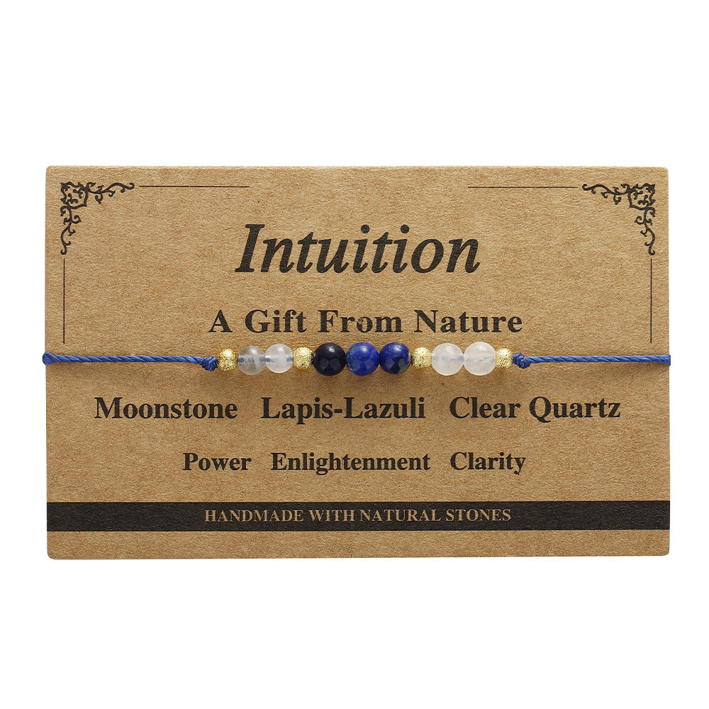Natural Stone Intention Cord Bracelet - NO_04