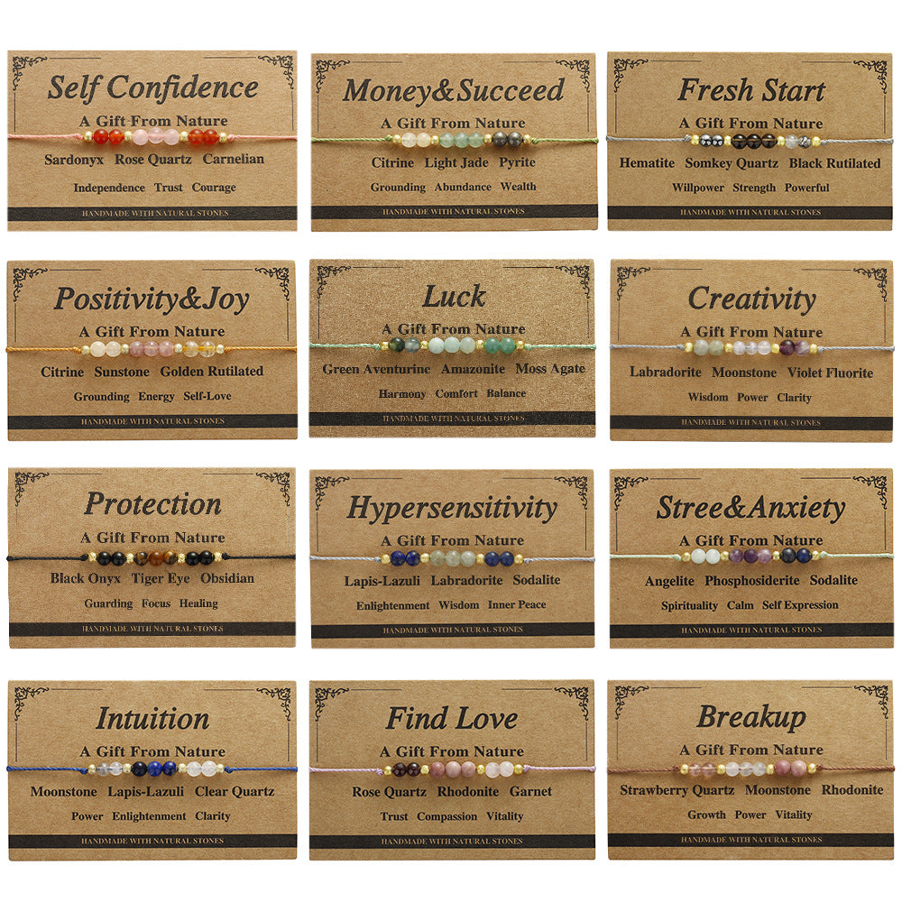 Natural Stone Intention Cord Bracelet - view 5