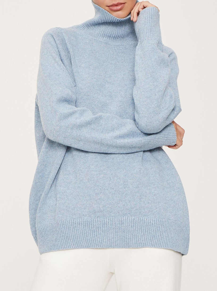 Slouchy Turtleneck Oversized Knit Sweater