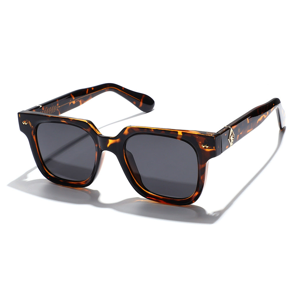 Oversized Square Acetate Sunglasses - Black