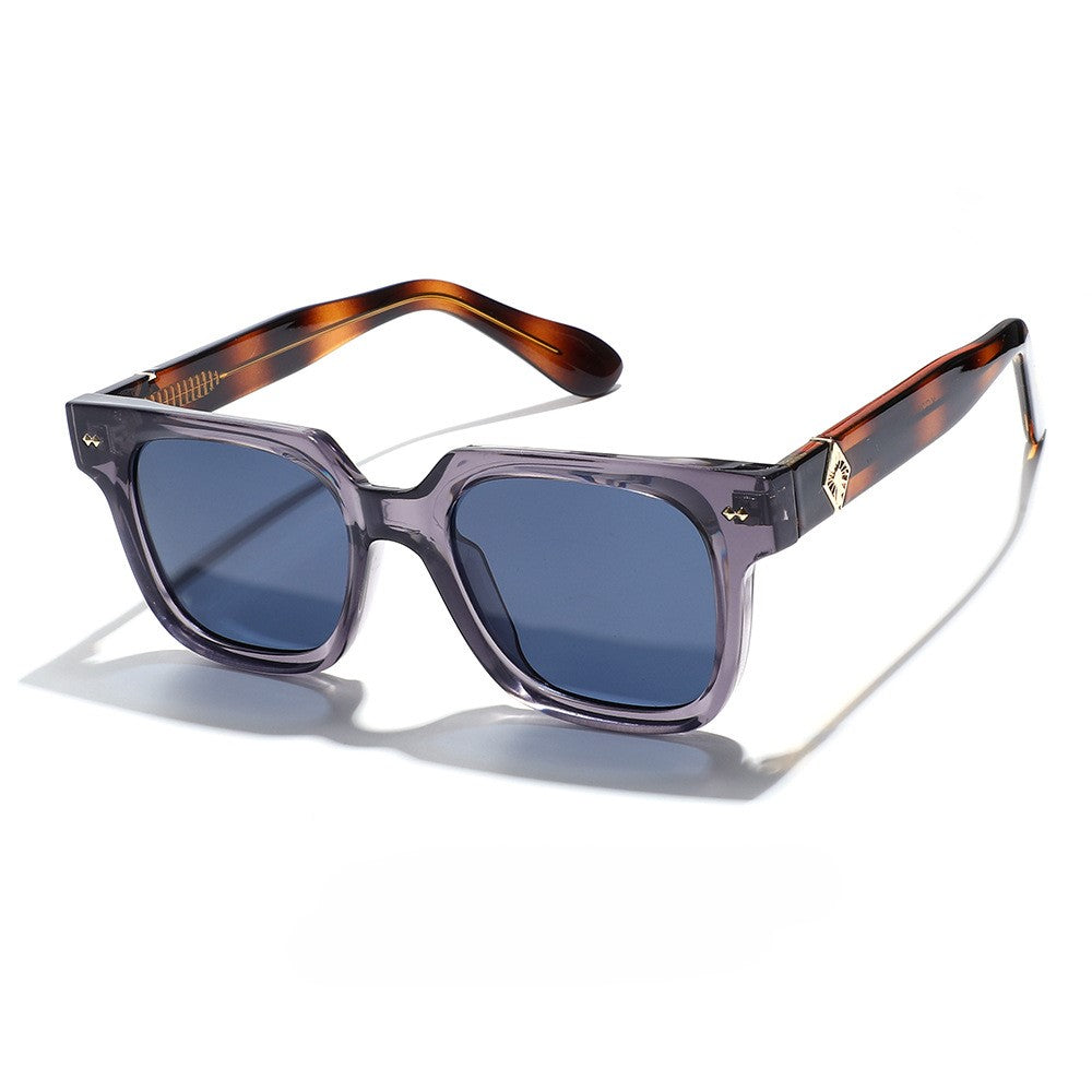 Oversized Square Acetate Sunglasses - Purple