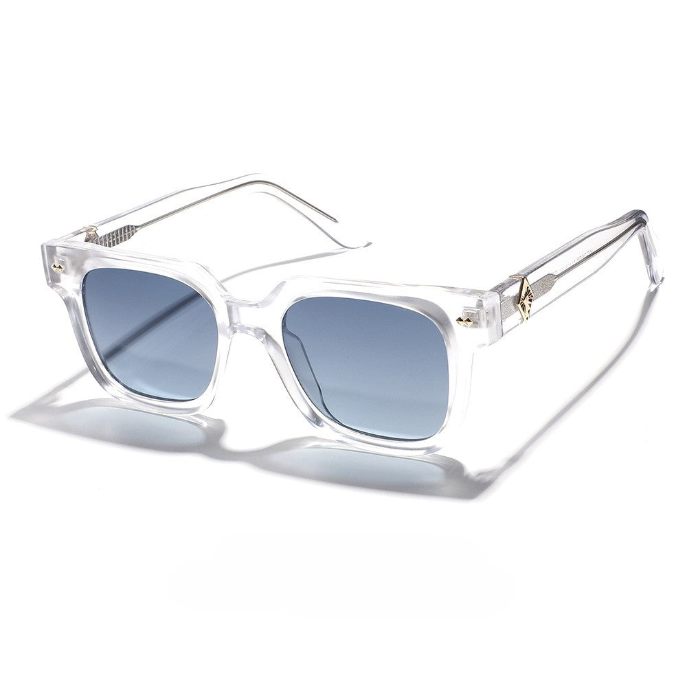 Oversized Square Acetate Sunglasses - White
