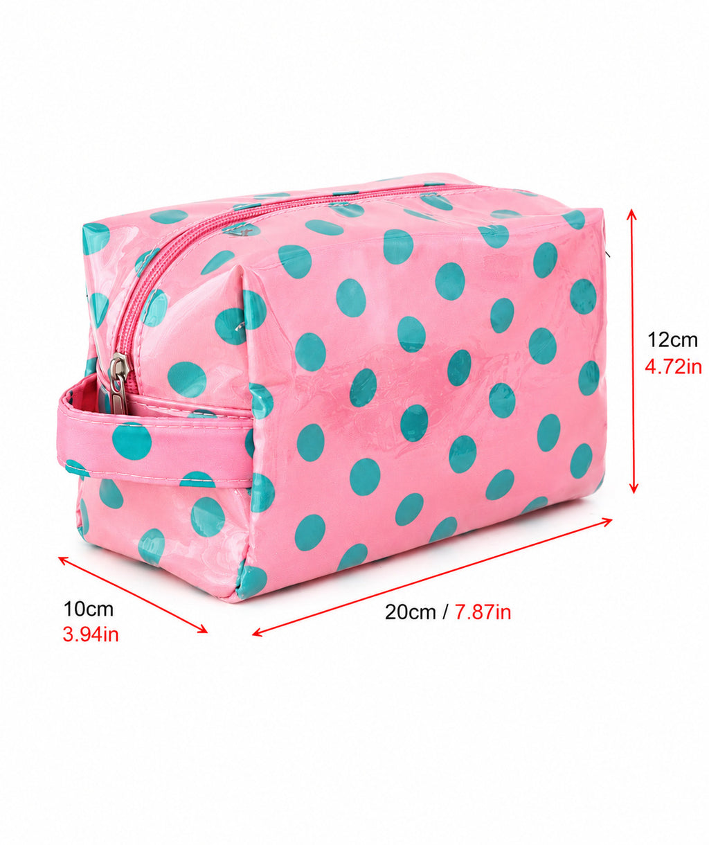 Polka Dot Cosmetic Bag With Zip Top - view 1
