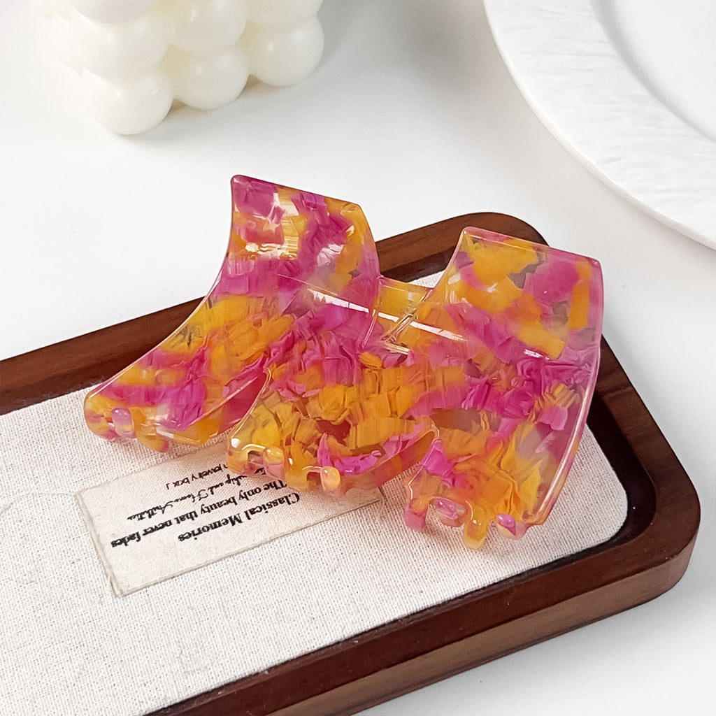 Oversized Swirl Pattern Hair Claw Clip - Color_02